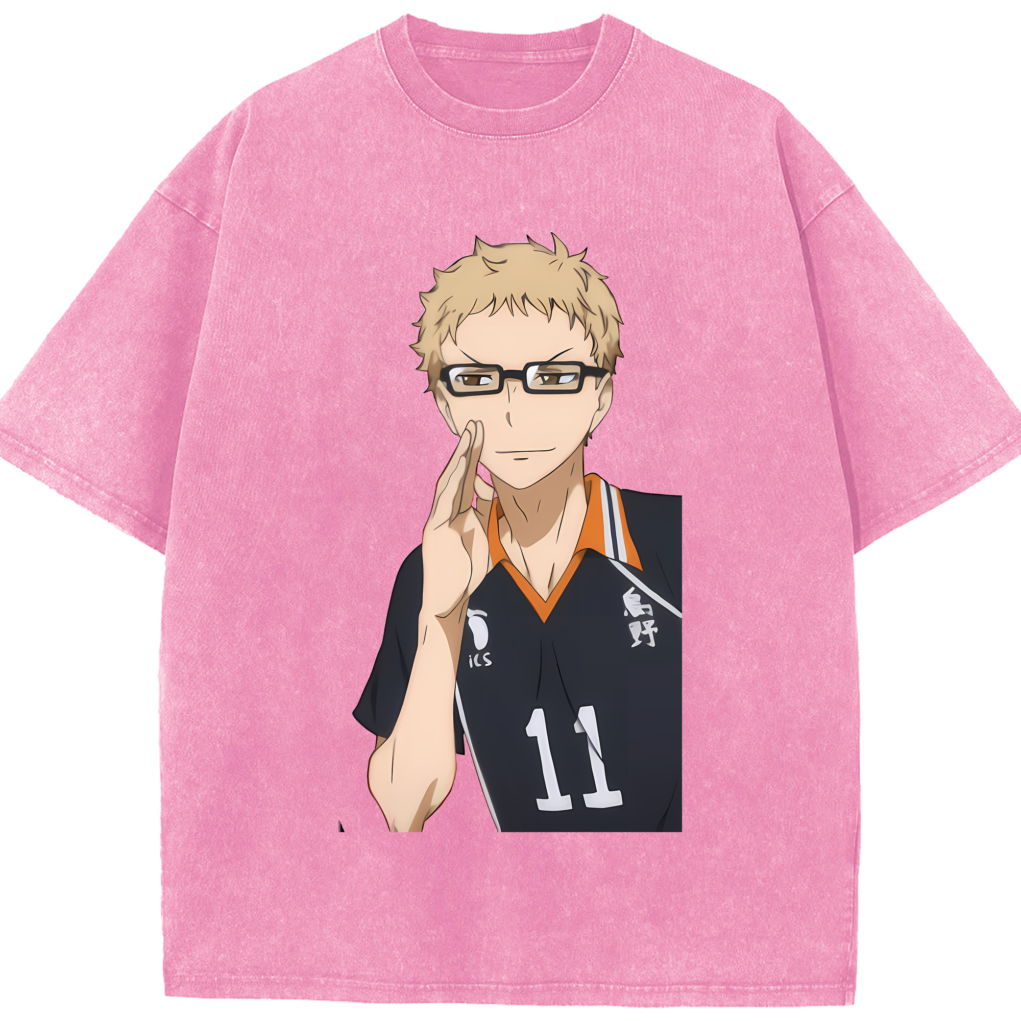 （画像用） ハイキュー!! Haikyu!! 綿100% ヴィンテージ風 半袖Tシャツ（フロントプリント）